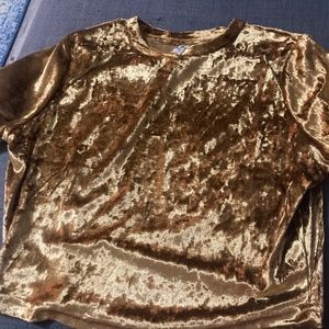 Gold shiny cropped blouse